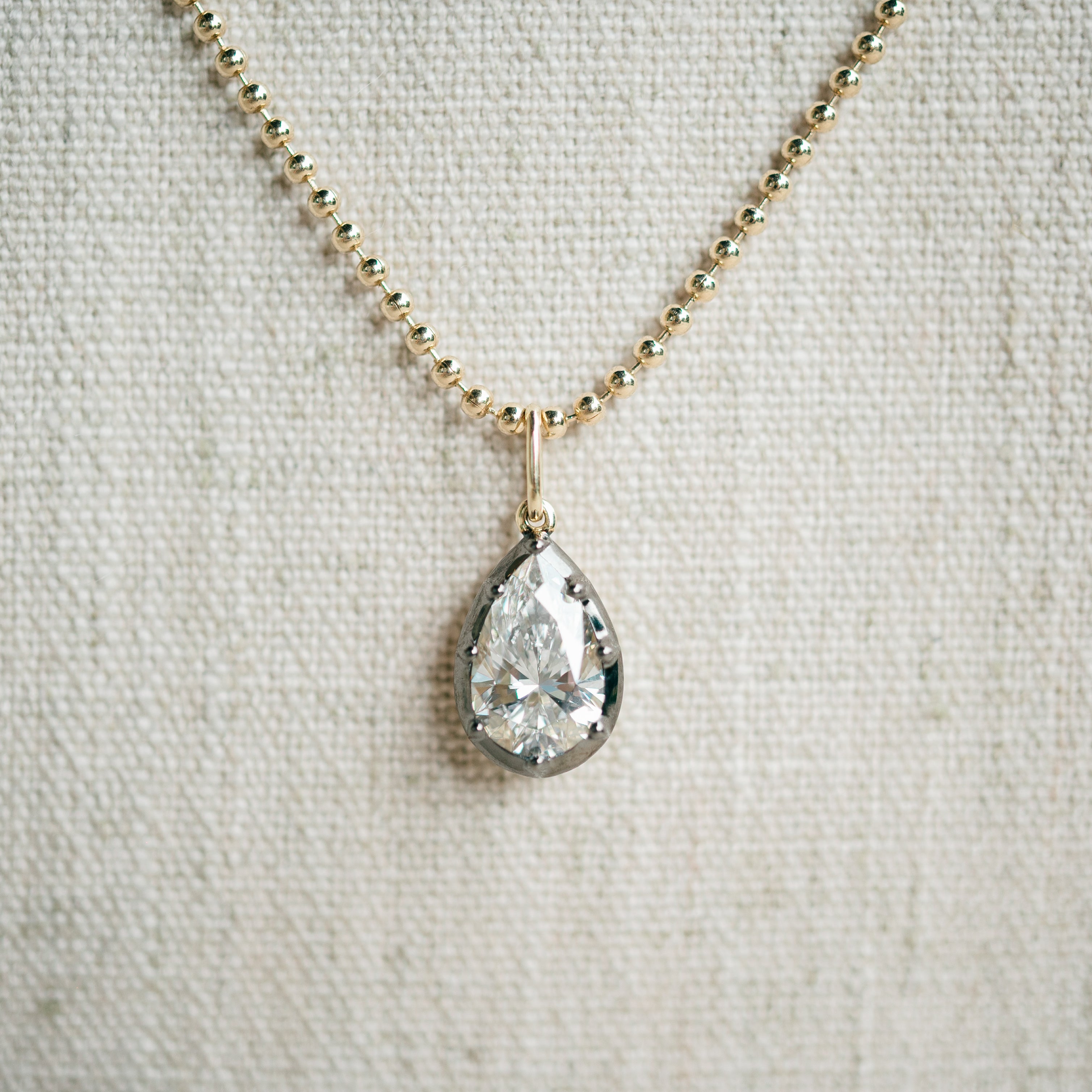 Georgian Diamond Pear Pendant