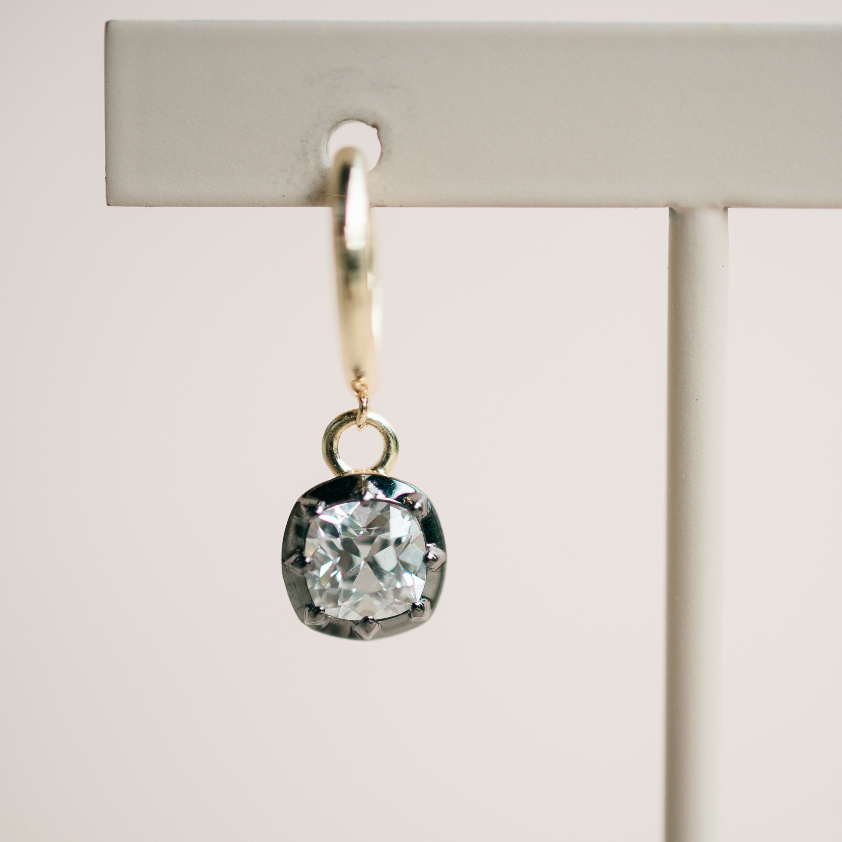 Georgian Lab Grown Cushion Diamond Huggie Earrings