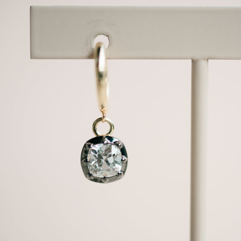 Georgian Lab Grown Cushion Diamond Huggie Earrings