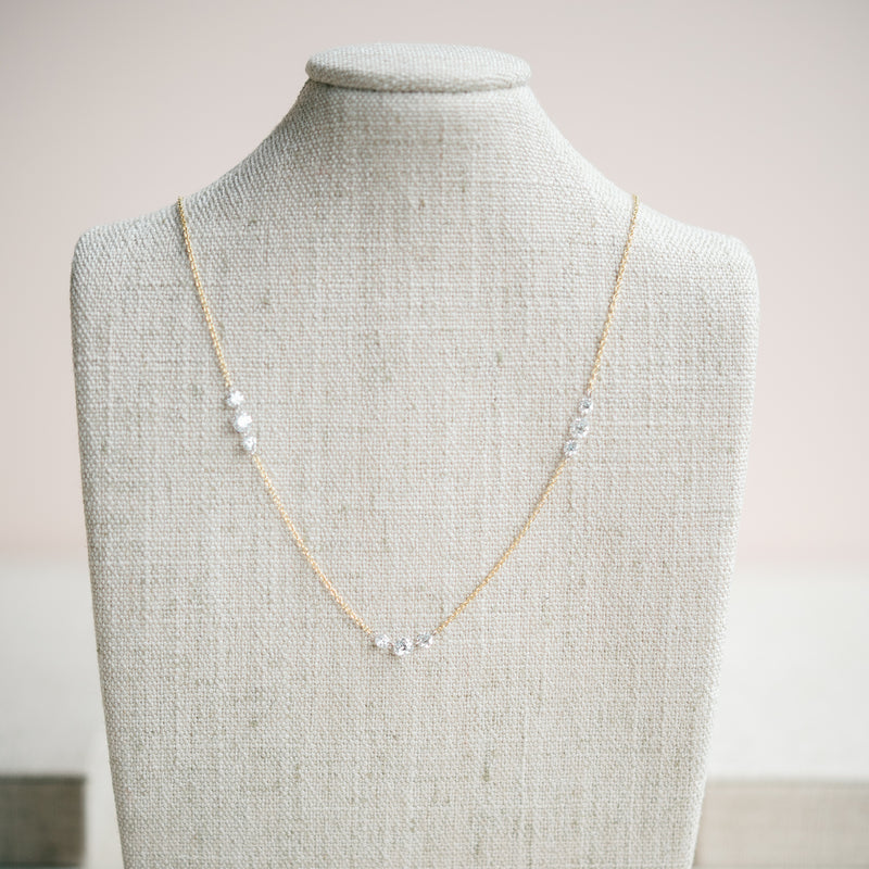 Floating Lab Grown Diamond Station Necklace