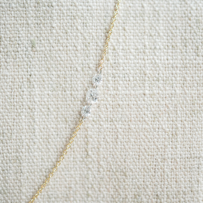 Floating Lab Grown Diamond Station Necklace