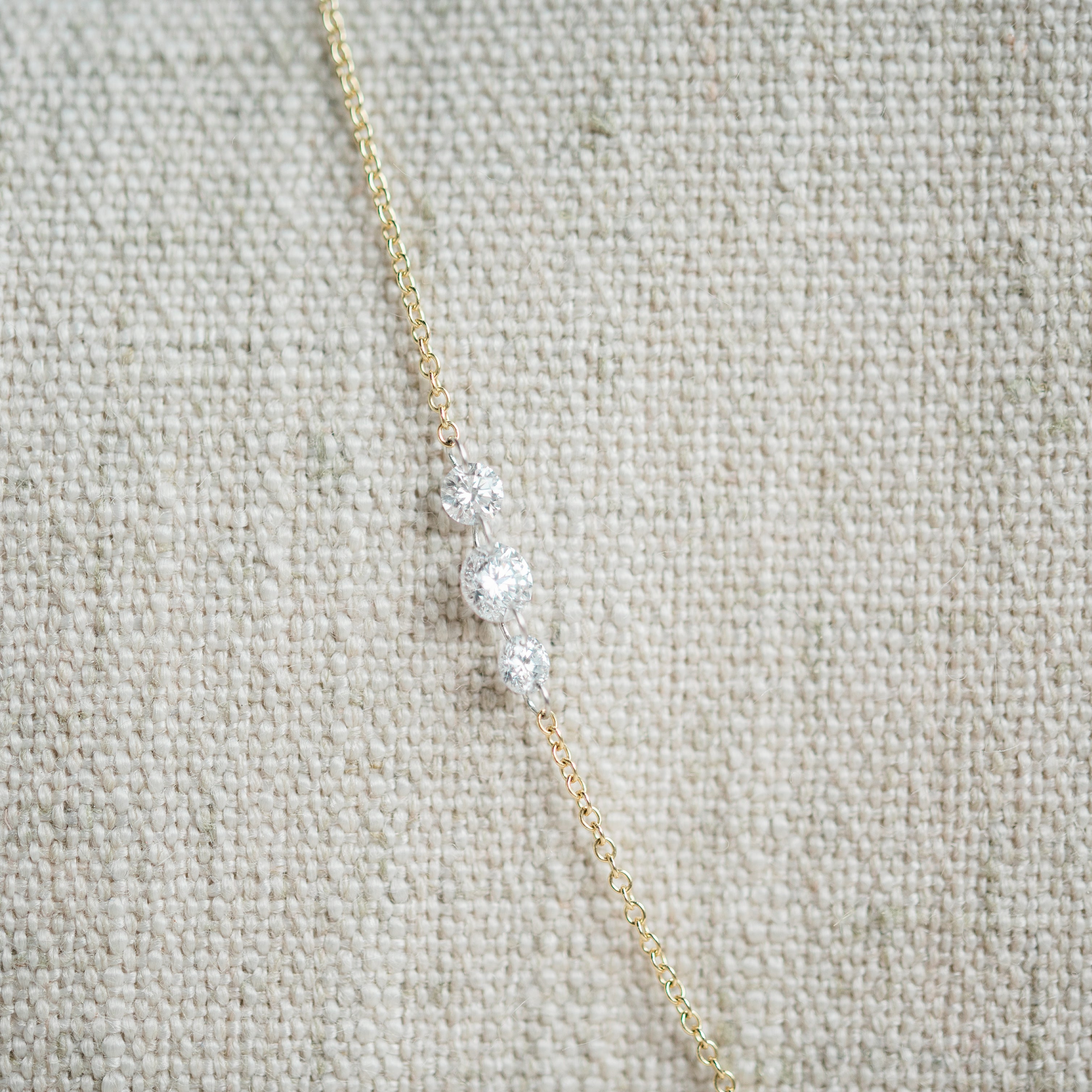 Floating Lab Grown Diamond Station Necklace