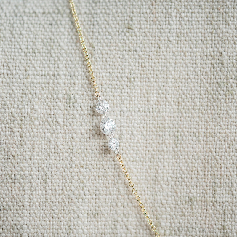 Floating Lab Grown Diamond Station Necklace