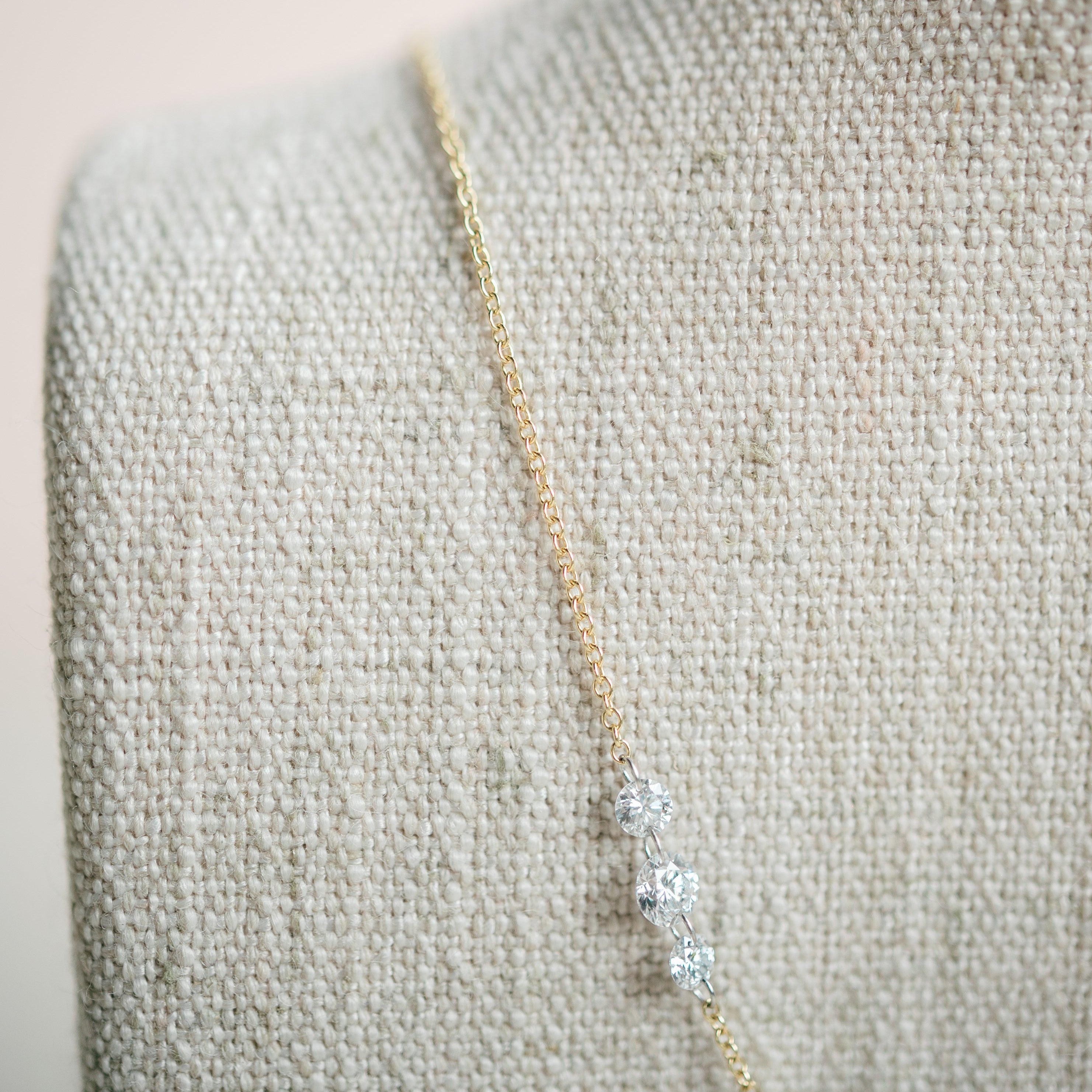 Floating Lab Grown Diamond Station Necklace