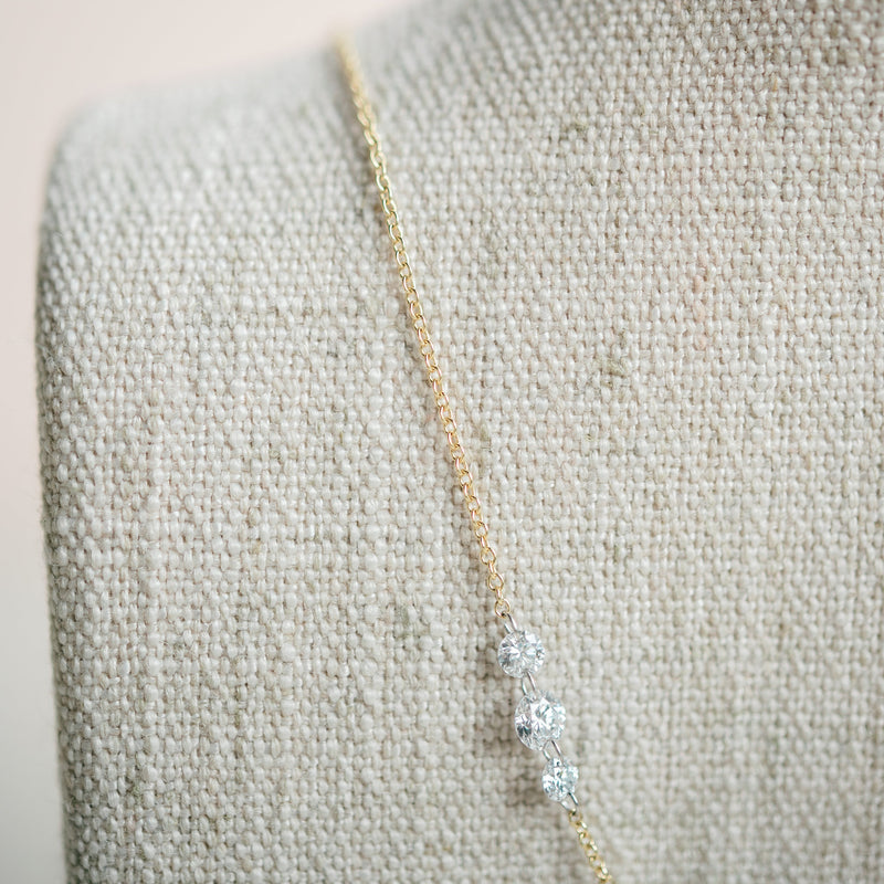Floating Lab Grown Diamond Station Necklace