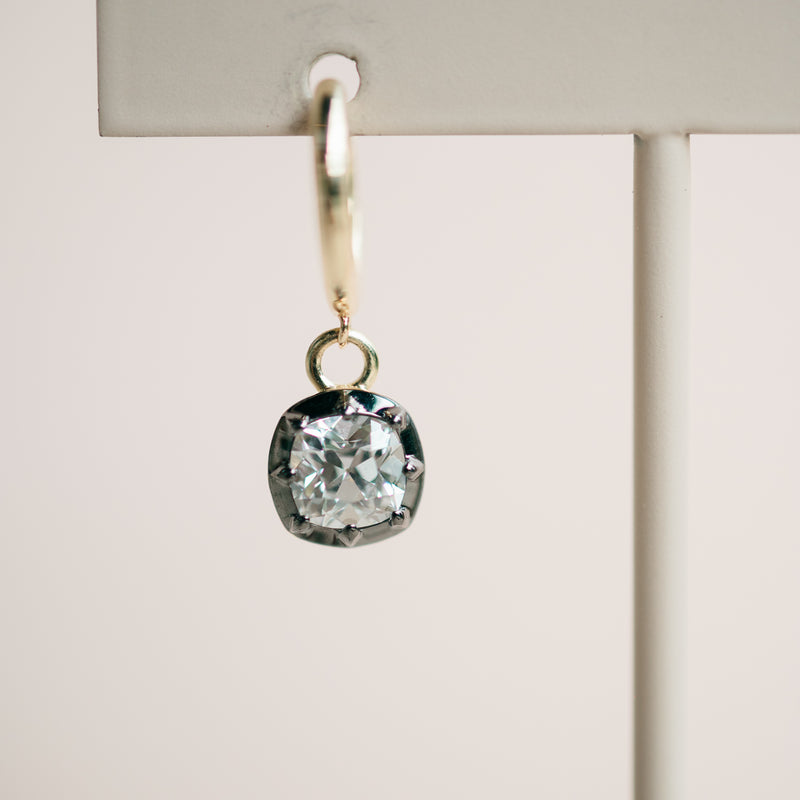 Georgian Lab Grown Cushion Diamond Huggie Earrings