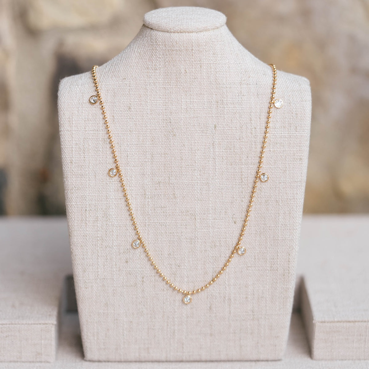 diamond dangle station necklace