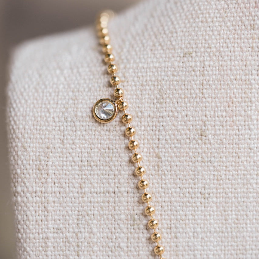 diamond dangle station necklace