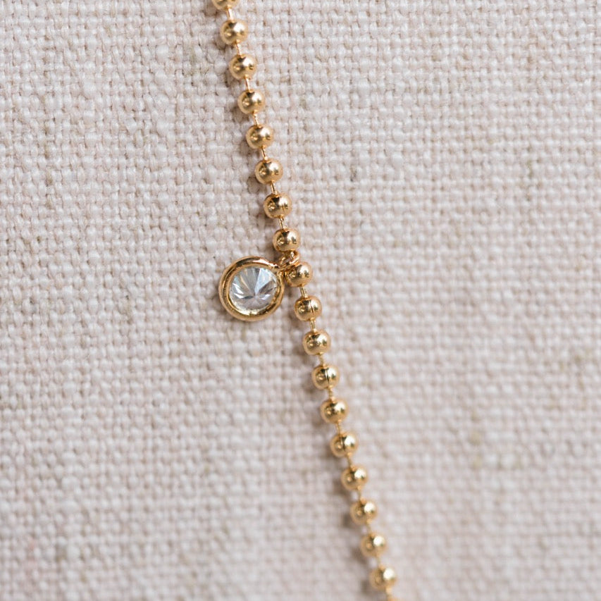 diamond dangle station necklace
