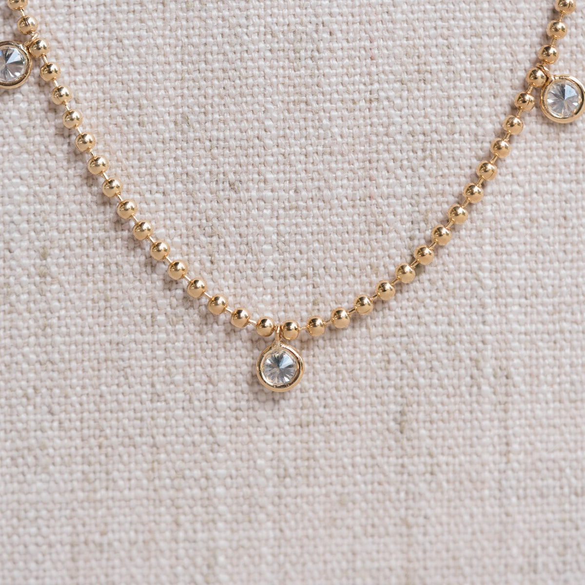 diamond dangle station necklace