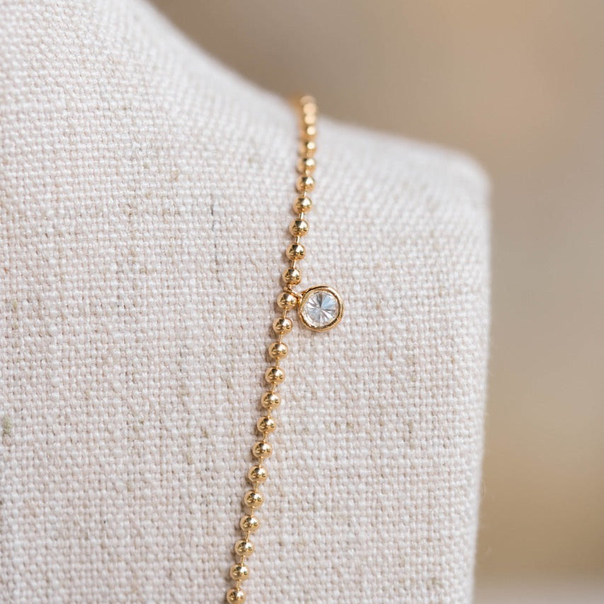 diamond dangle station necklace