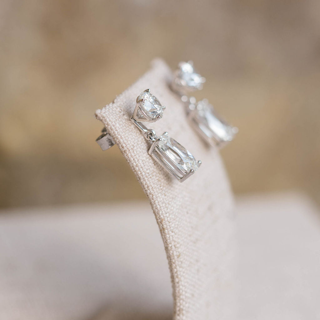 Tapered antique cushion cut earring jackets