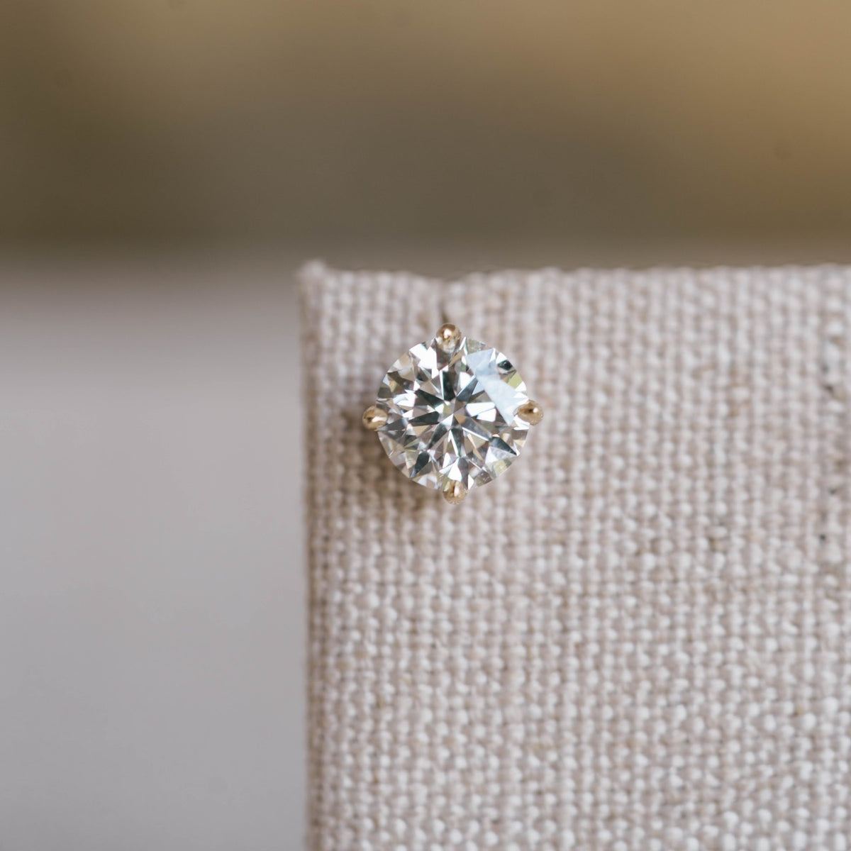 diamond studs, yellow gold
