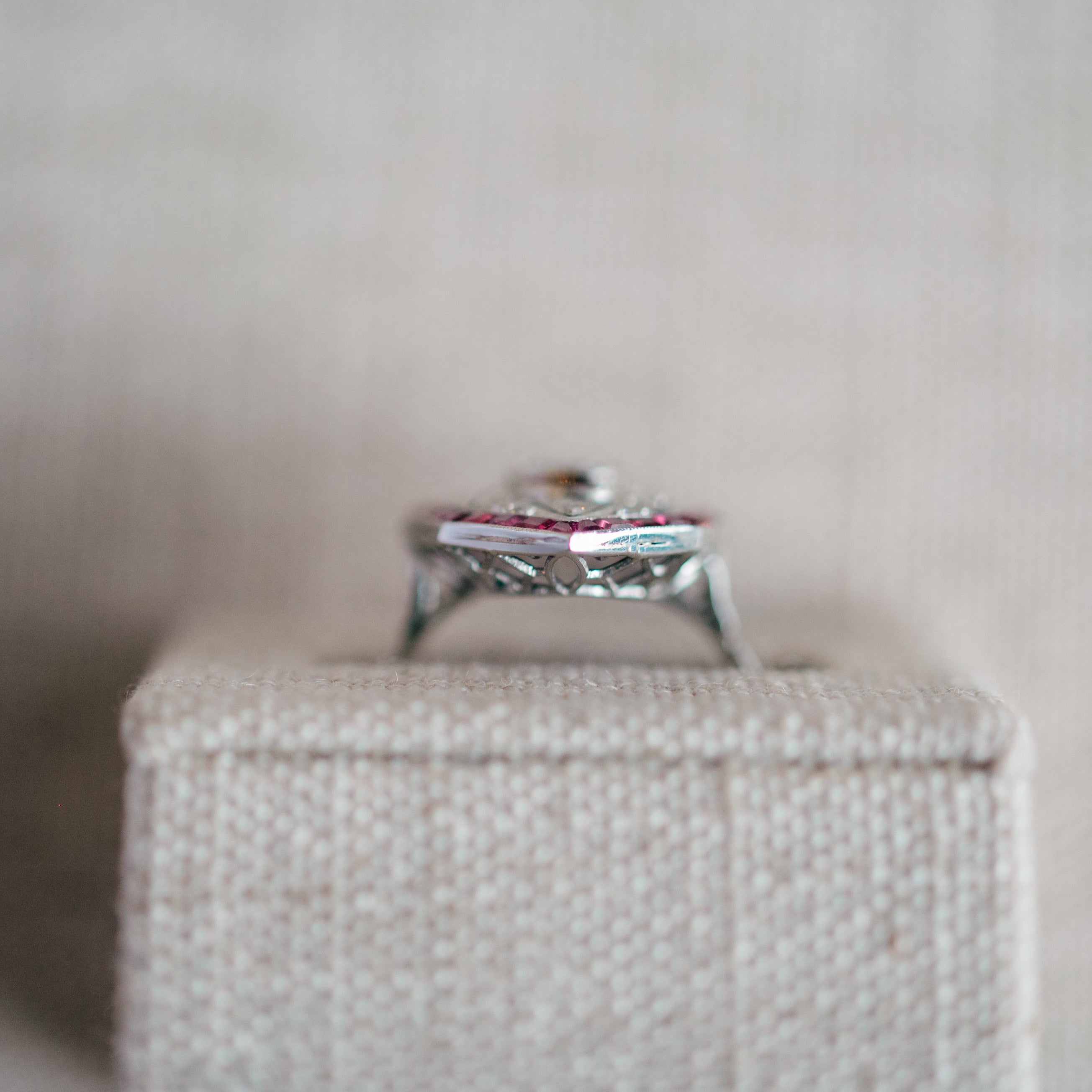 platinum diamond and ruby ring