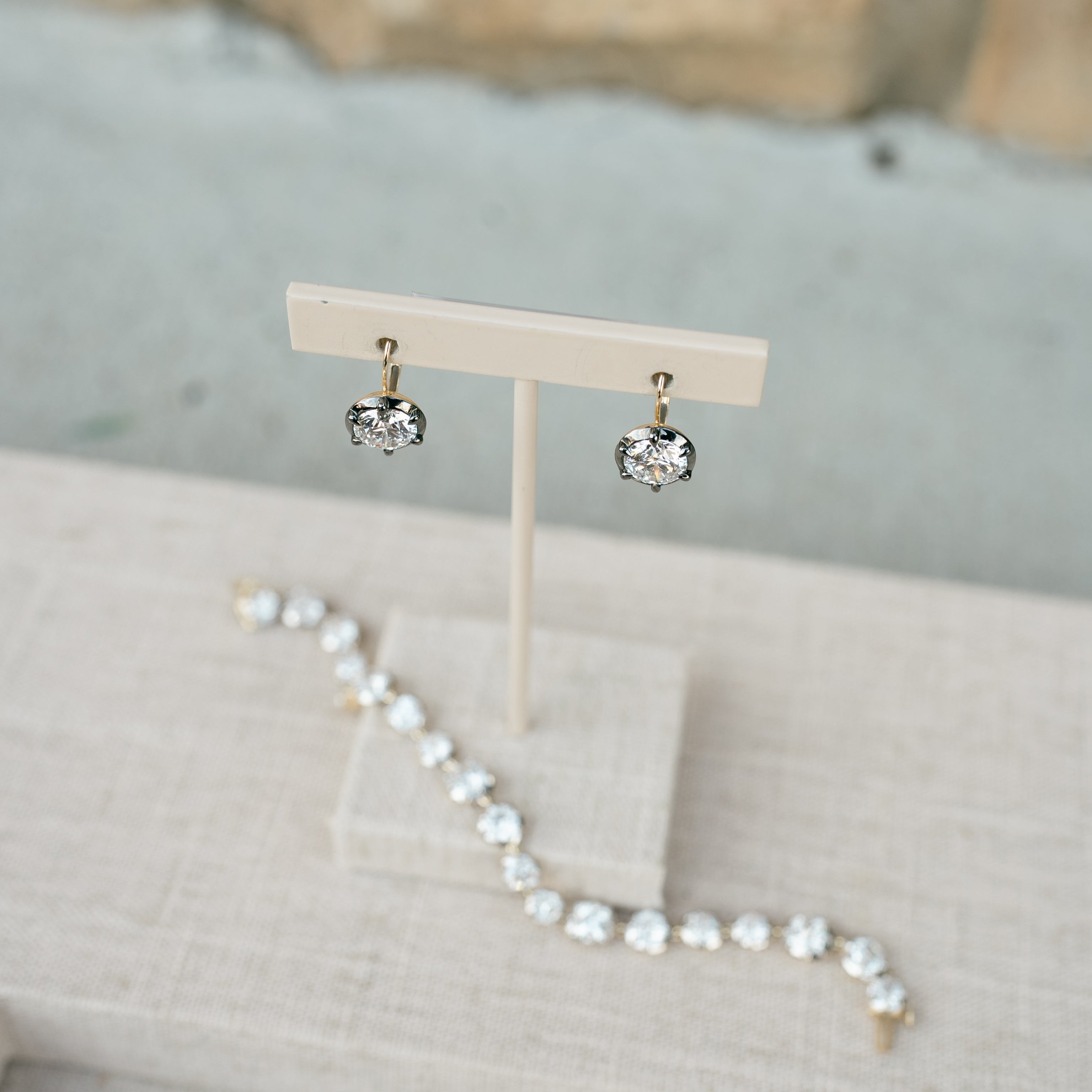 Georgian inspired diamond earrings