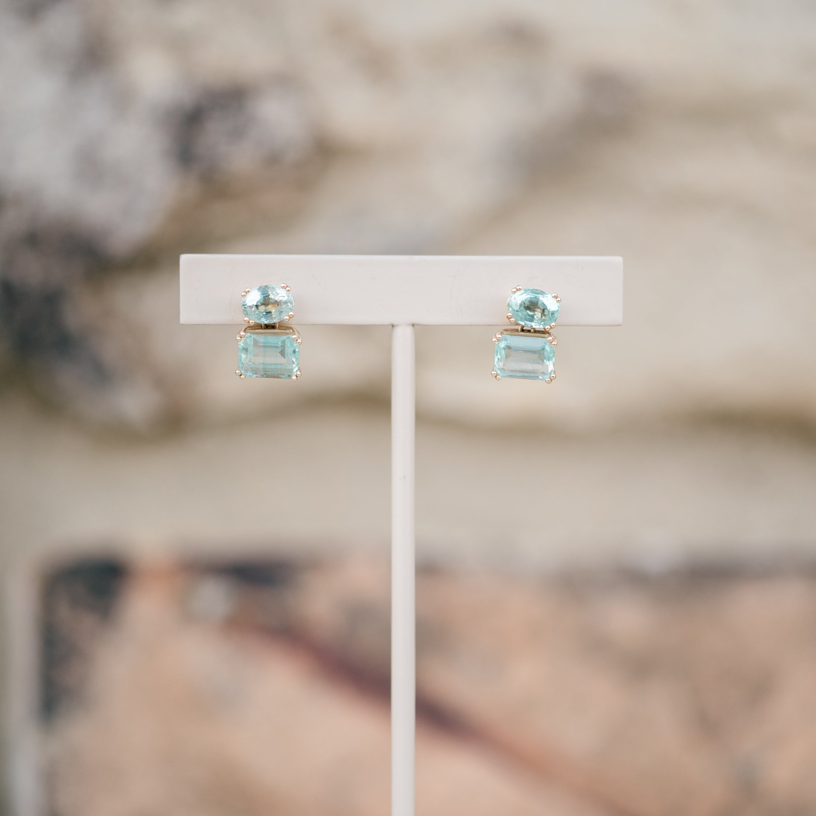 Green Aquamarine Drop Earrings