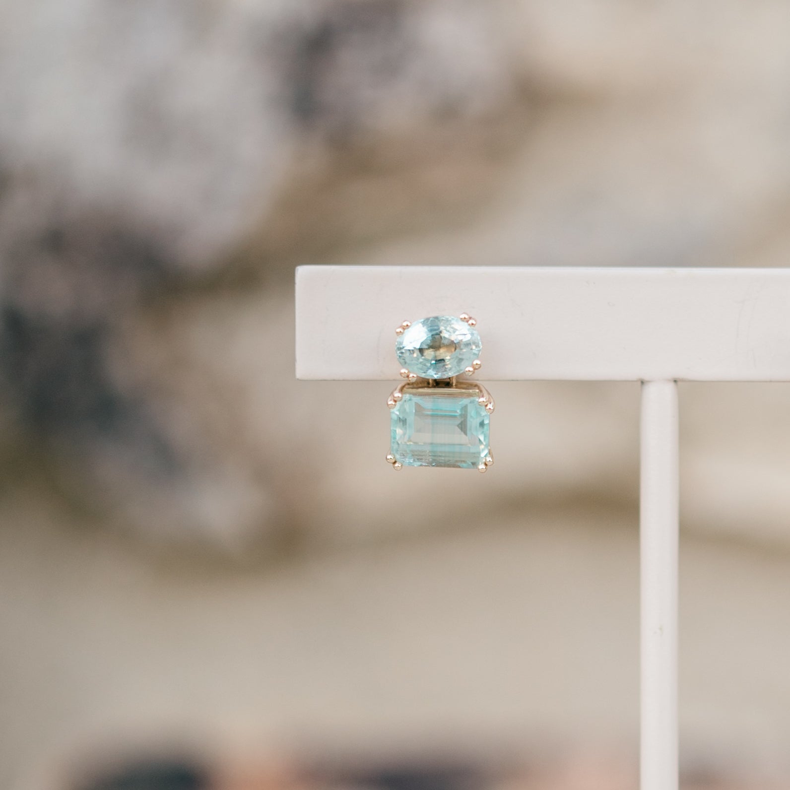Green Aquamarine Drop Earrings