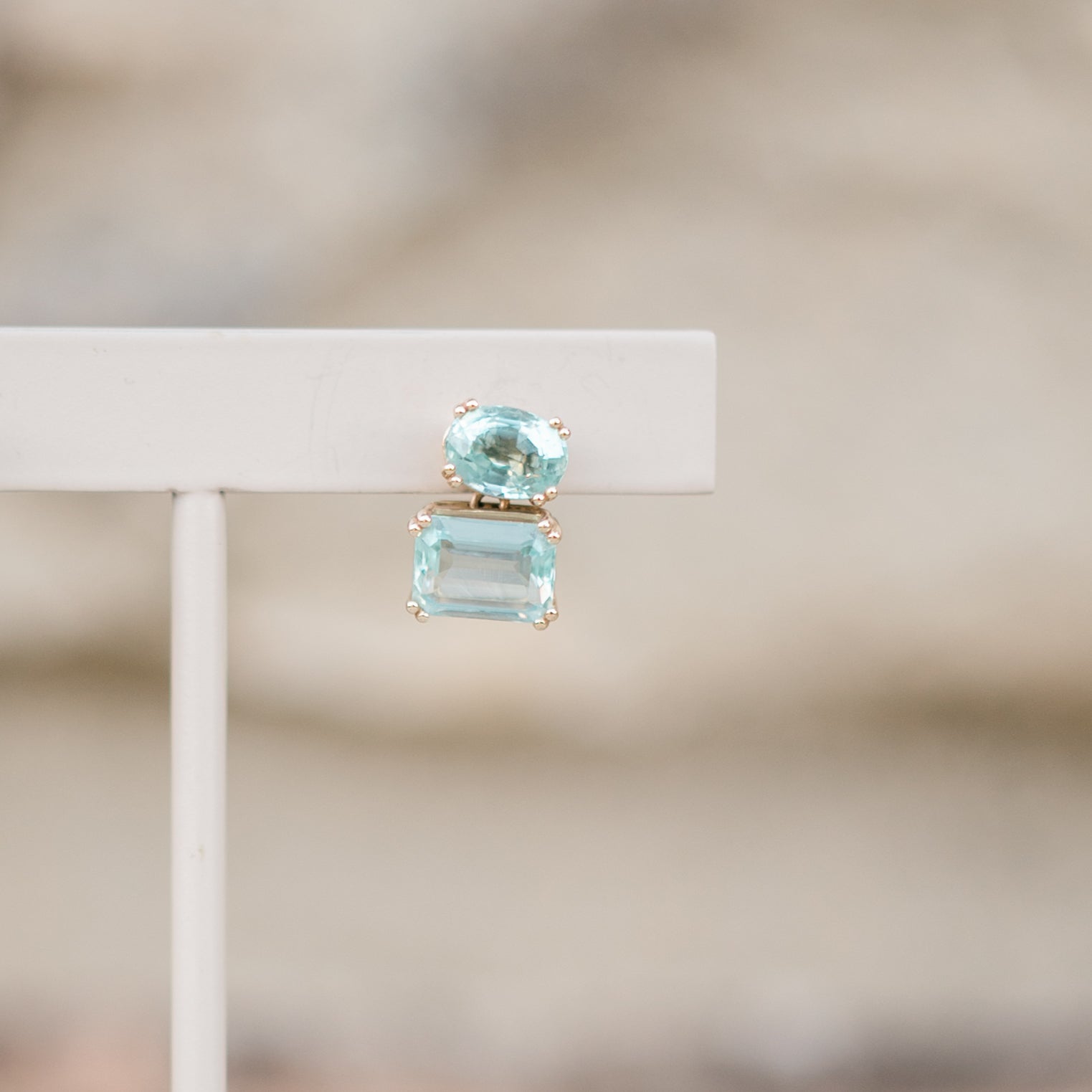 Green Aquamarine Drop Earrings