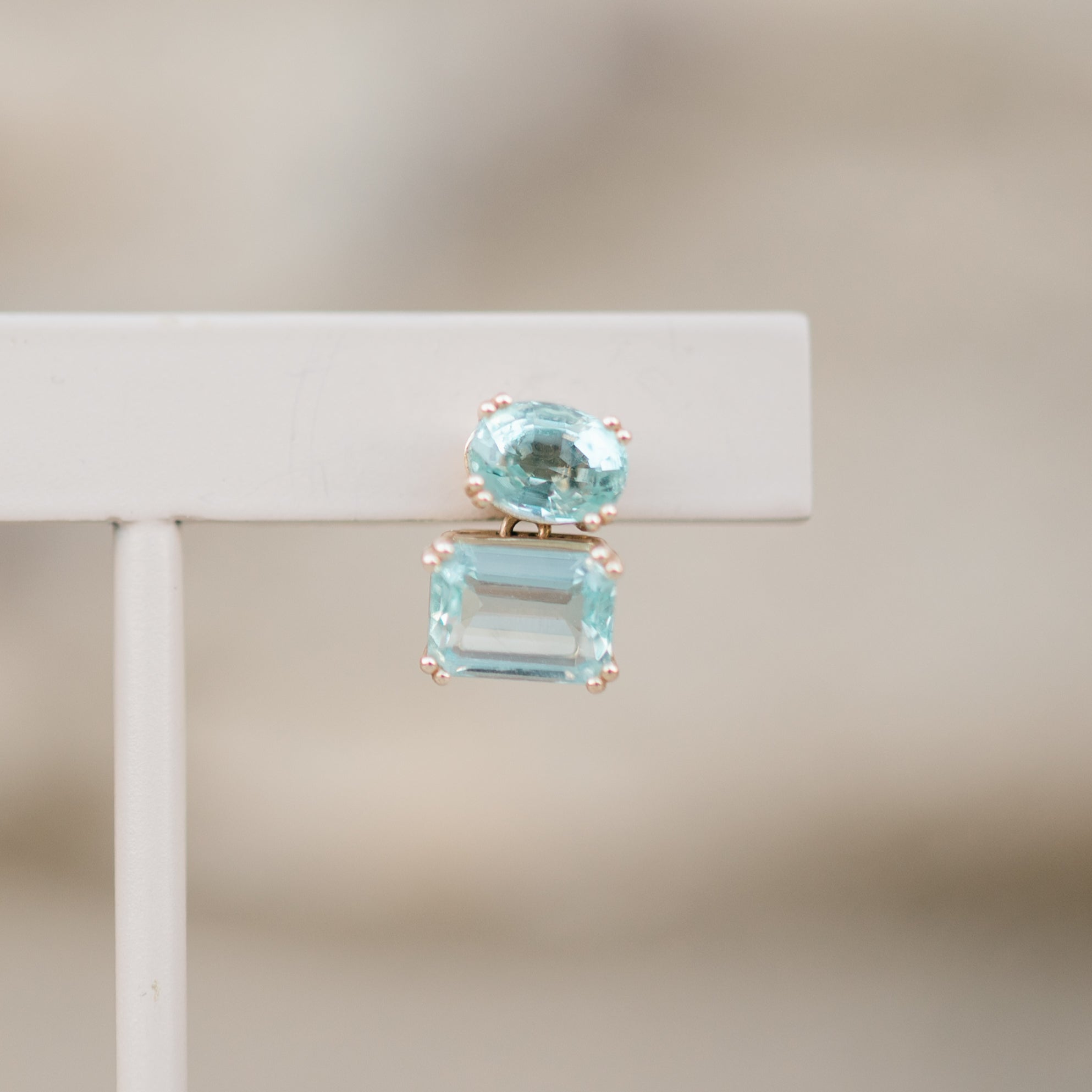 Green Aquamarine Drop Earrings