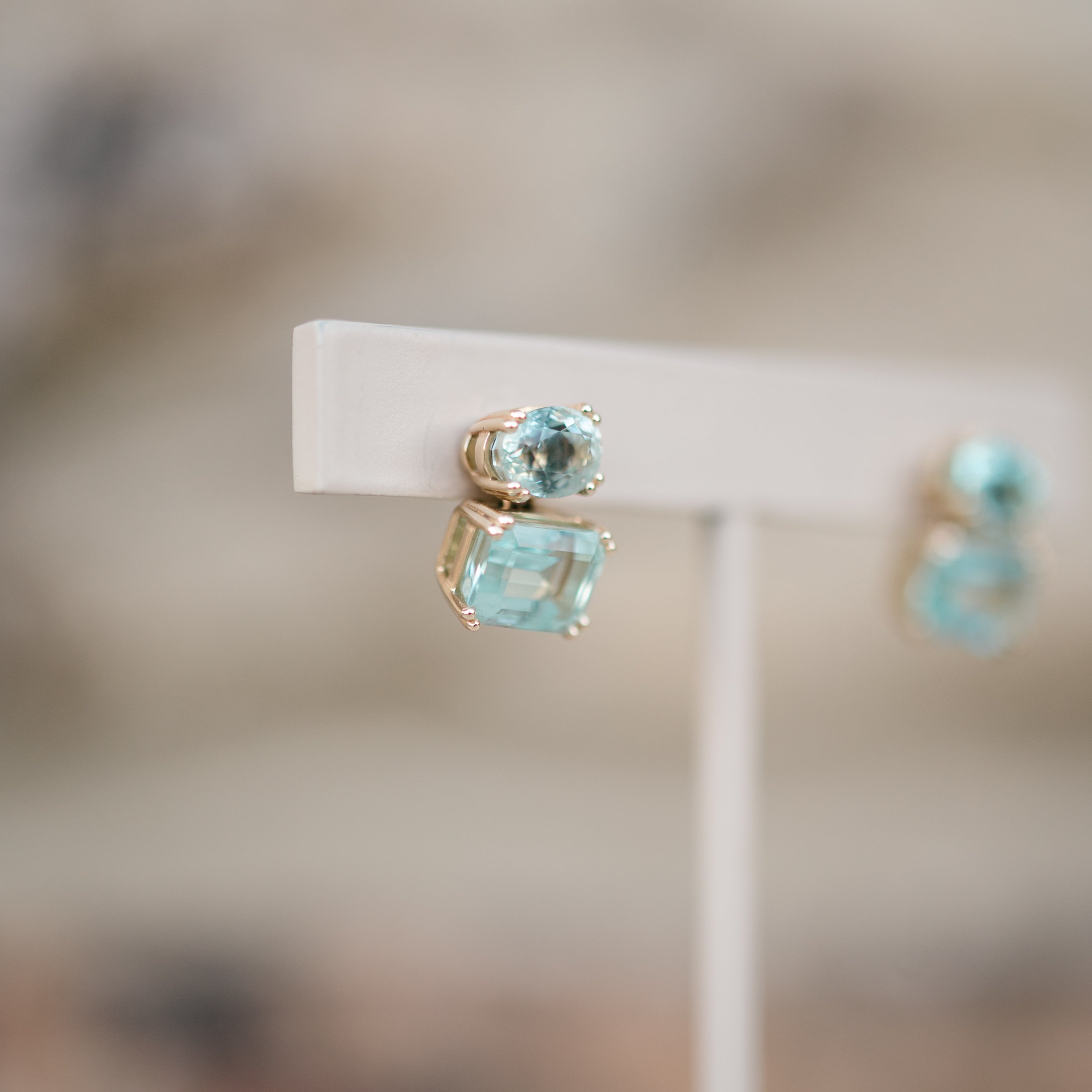 Green Aquamarine Drop Earrings