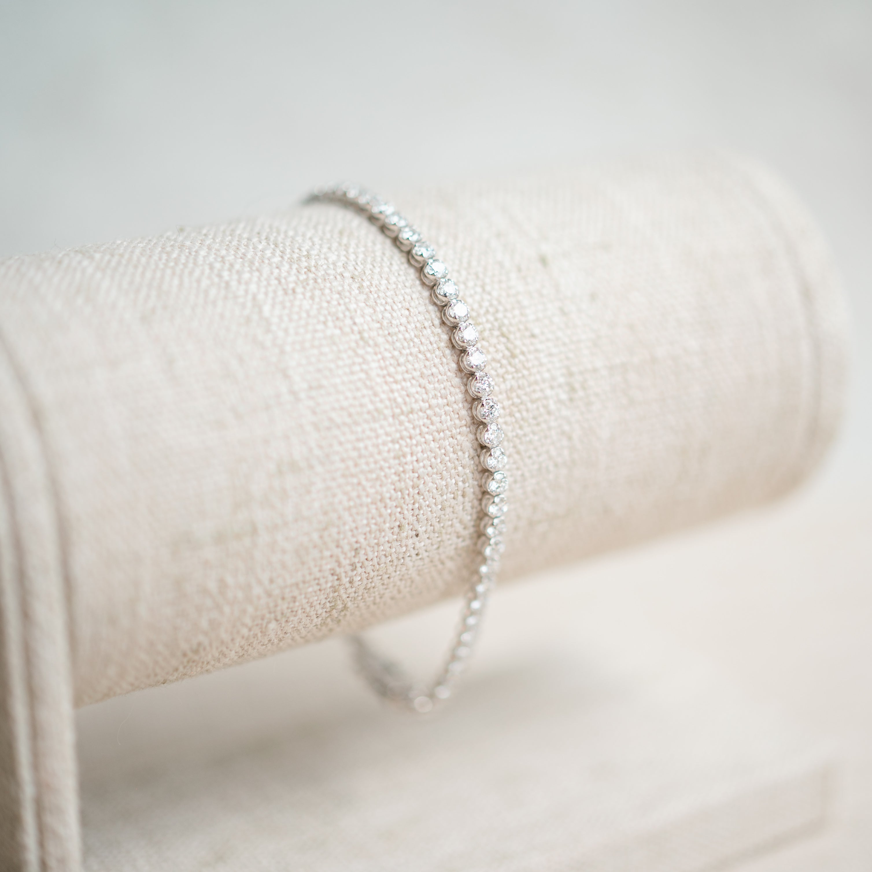14k white gold LGD diamond tennis bracelet