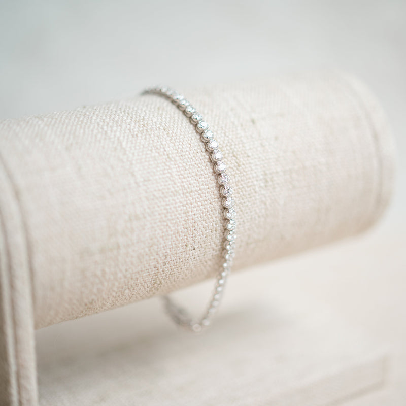 14k white gold LGD diamond tennis bracelet