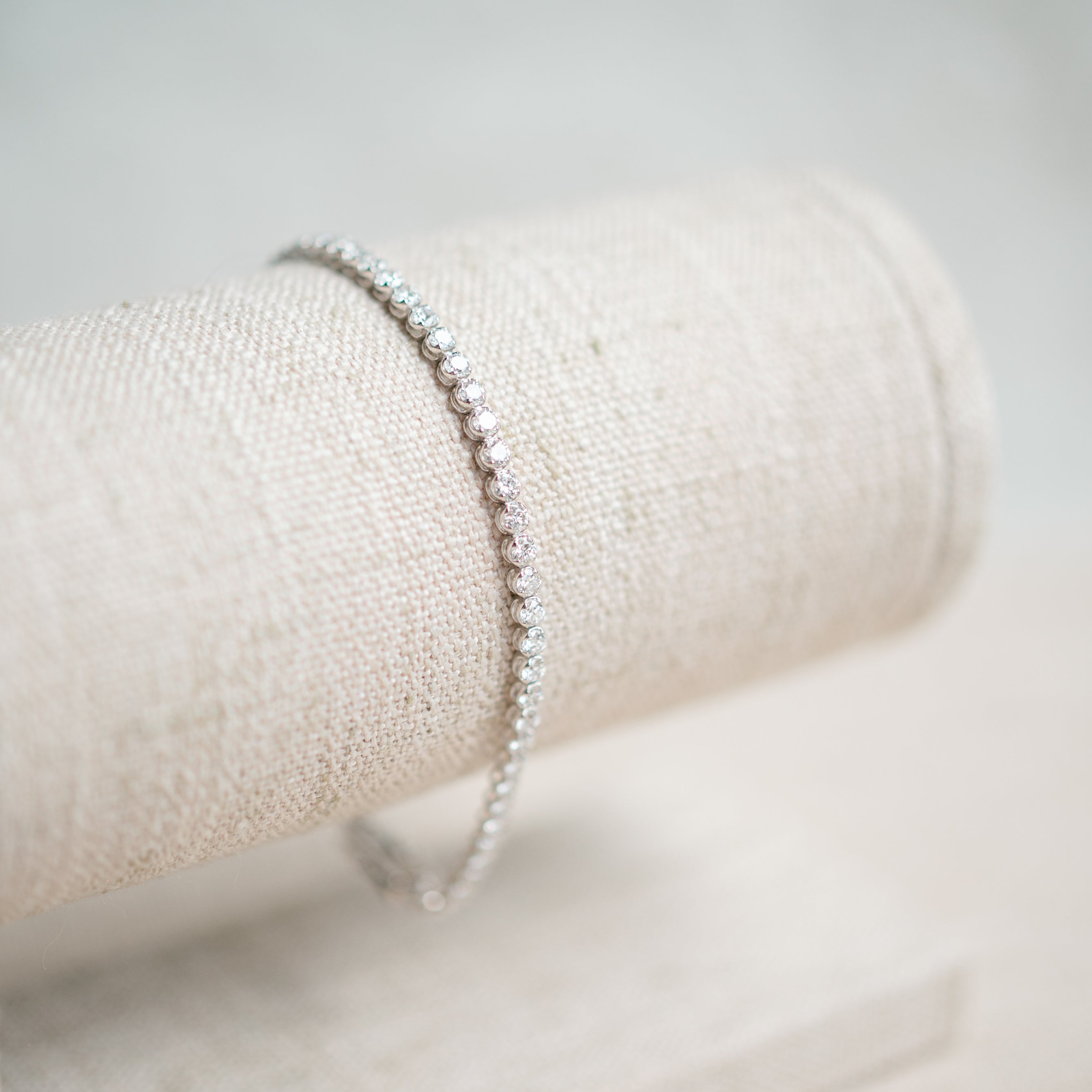 14k white gold LGD diamond tennis bracelet