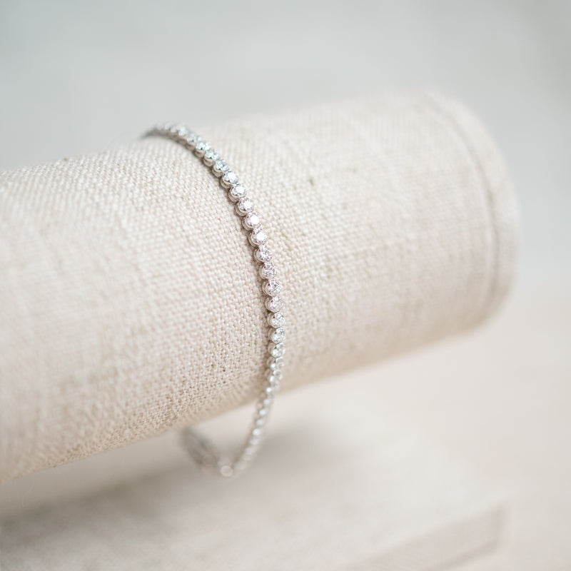 14k white gold LGD diamond tennis bracelet