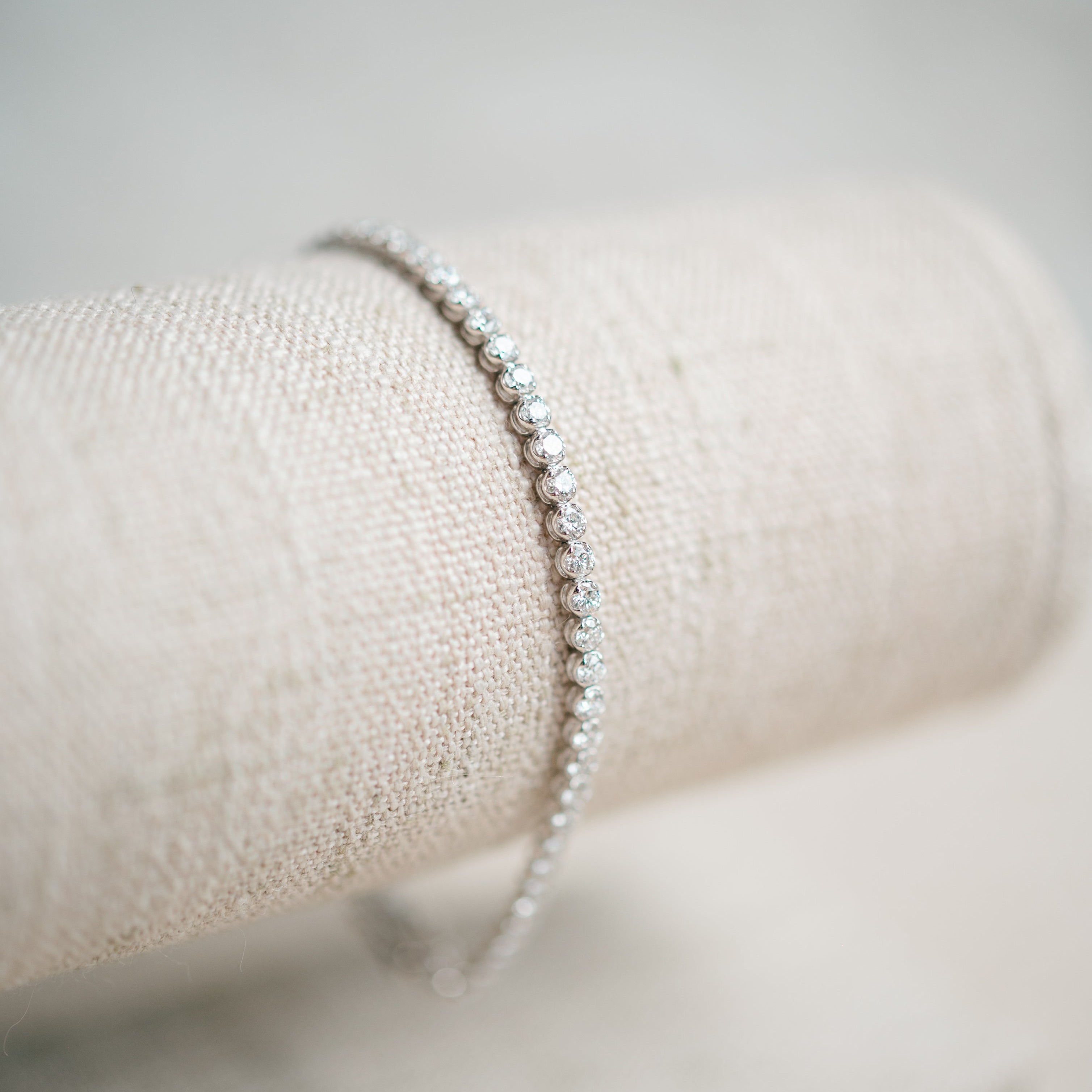 14k white gold LGD diamond tennis bracelet