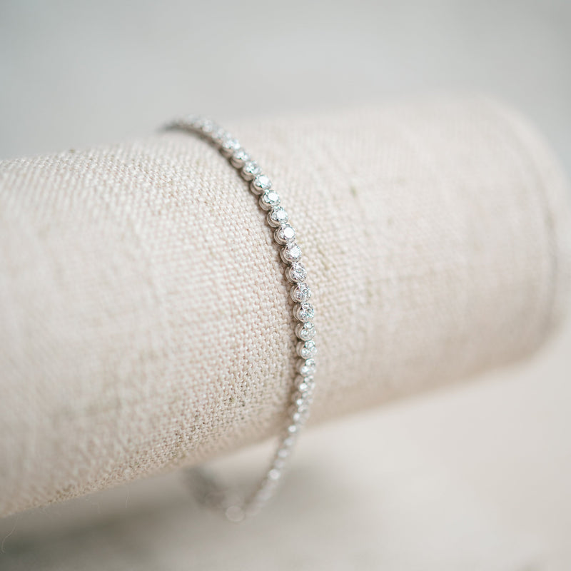 14k white gold LGD diamond tennis bracelet