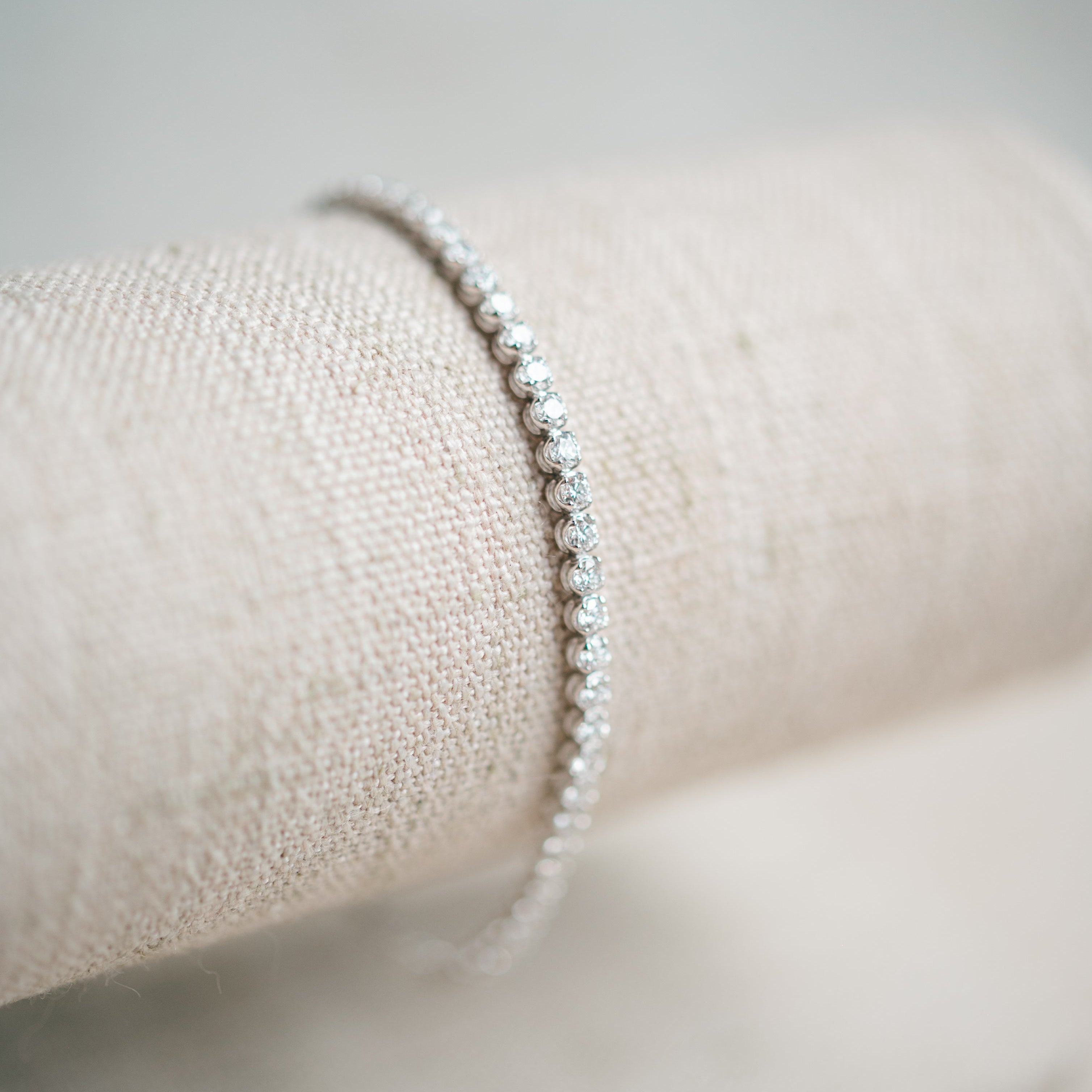 14k white gold LGD diamond tennis bracelet