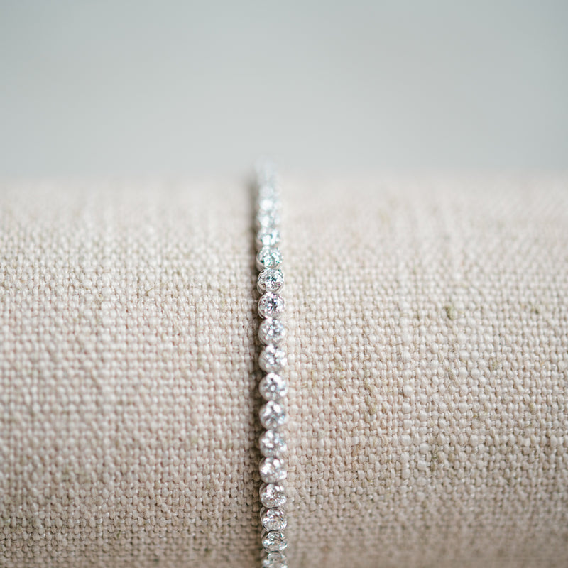 14k white gold LGD diamond tennis bracelet