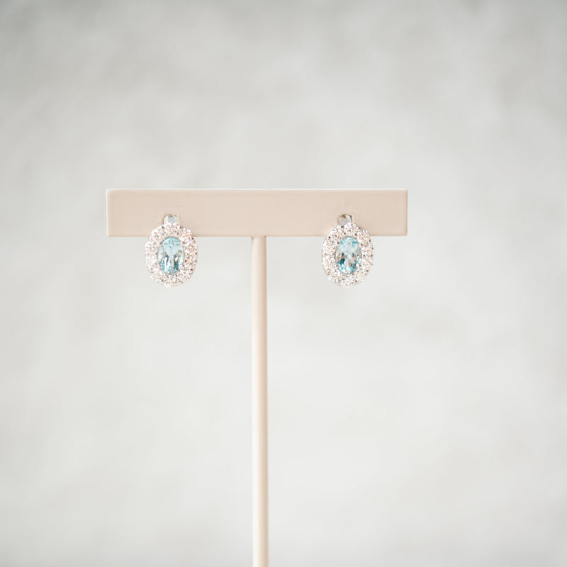 Victorian aquamarine and diamond earrings