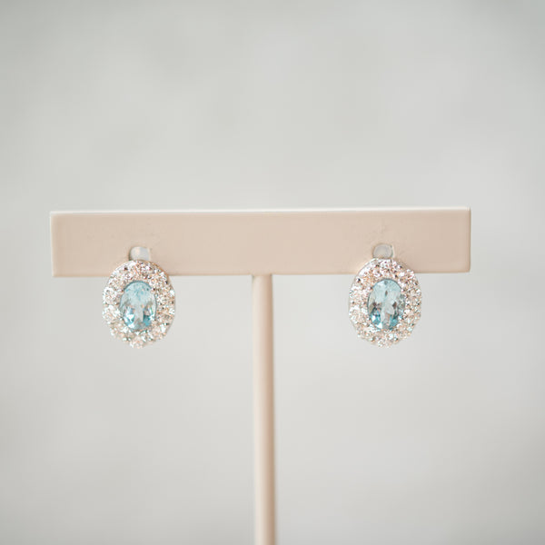 Victorian aquamarine and diamond earrings