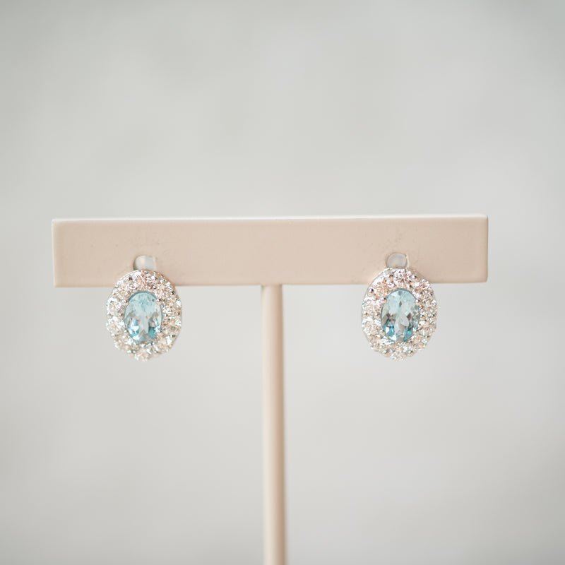 Victorian aquamarine and diamond earrings