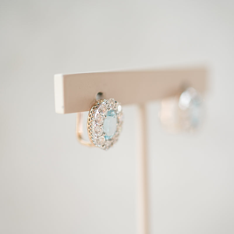 Victorian aquamarine and diamond earrings