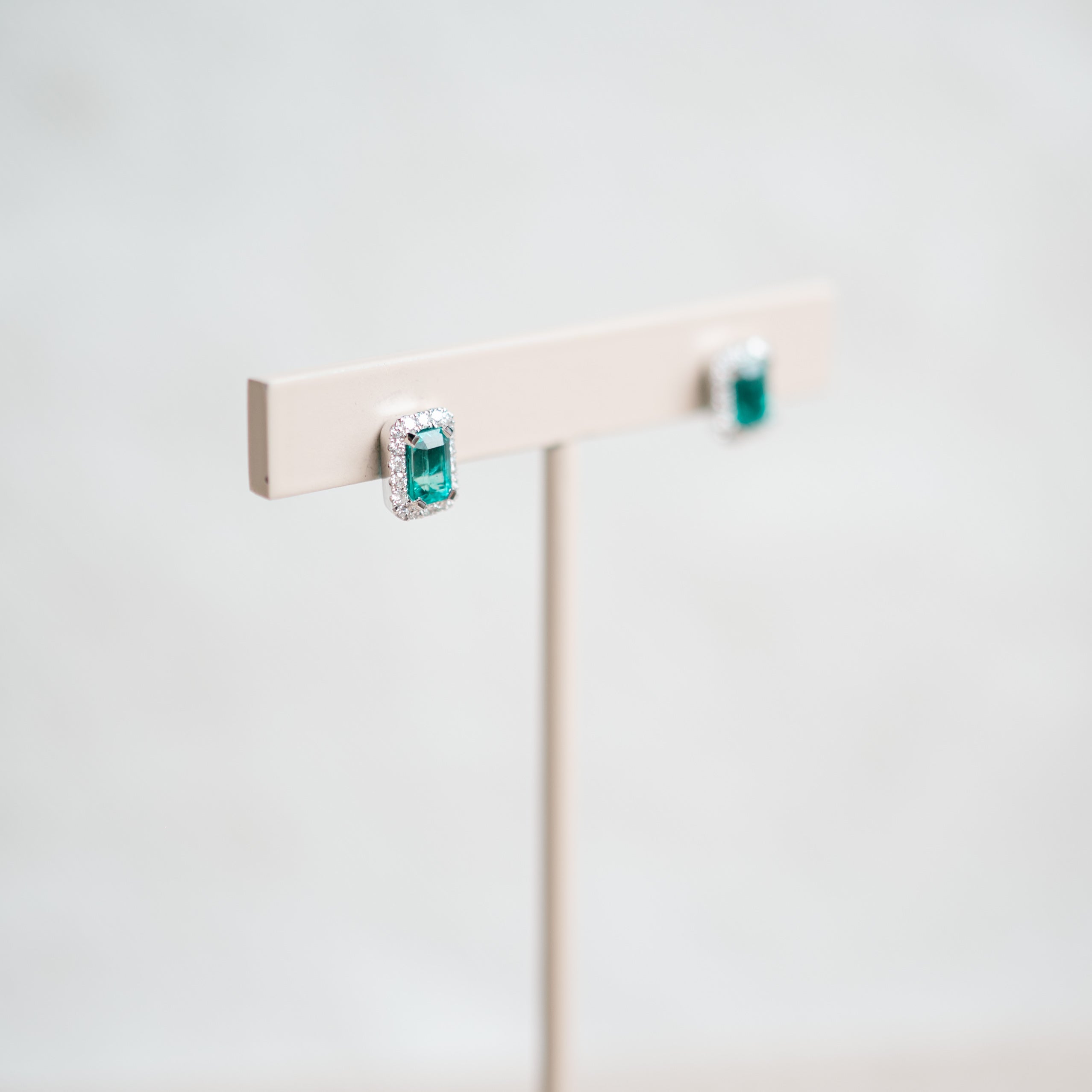 emerald and diamond earrings