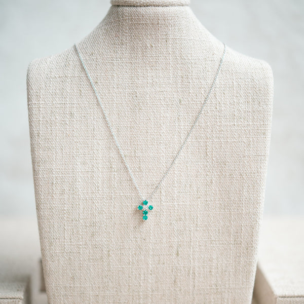 petite emerald and diamond cross