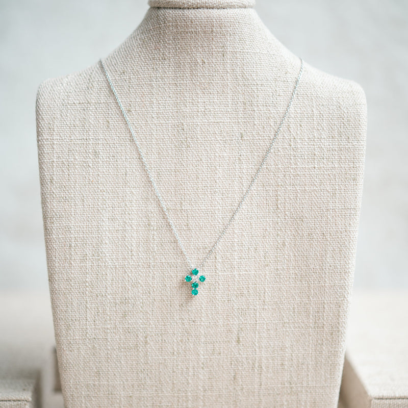 petite emerald and diamond cross