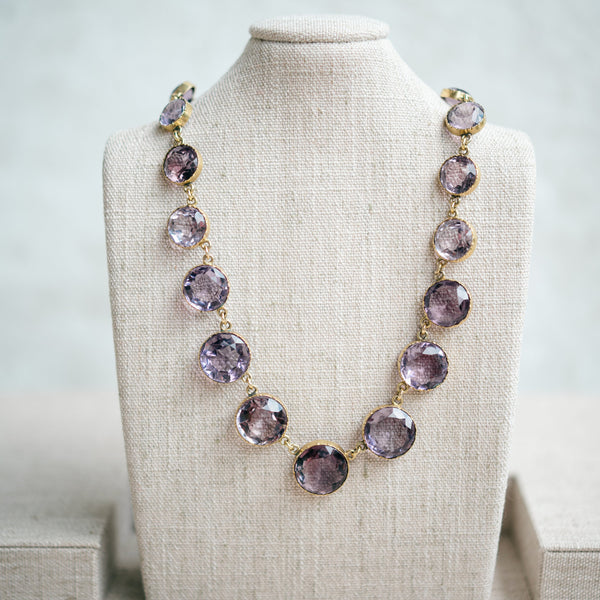 10k amethyst riviere necklace