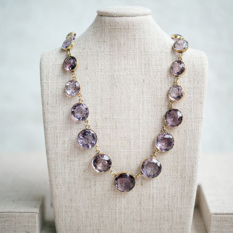 10k amethyst riviere necklace