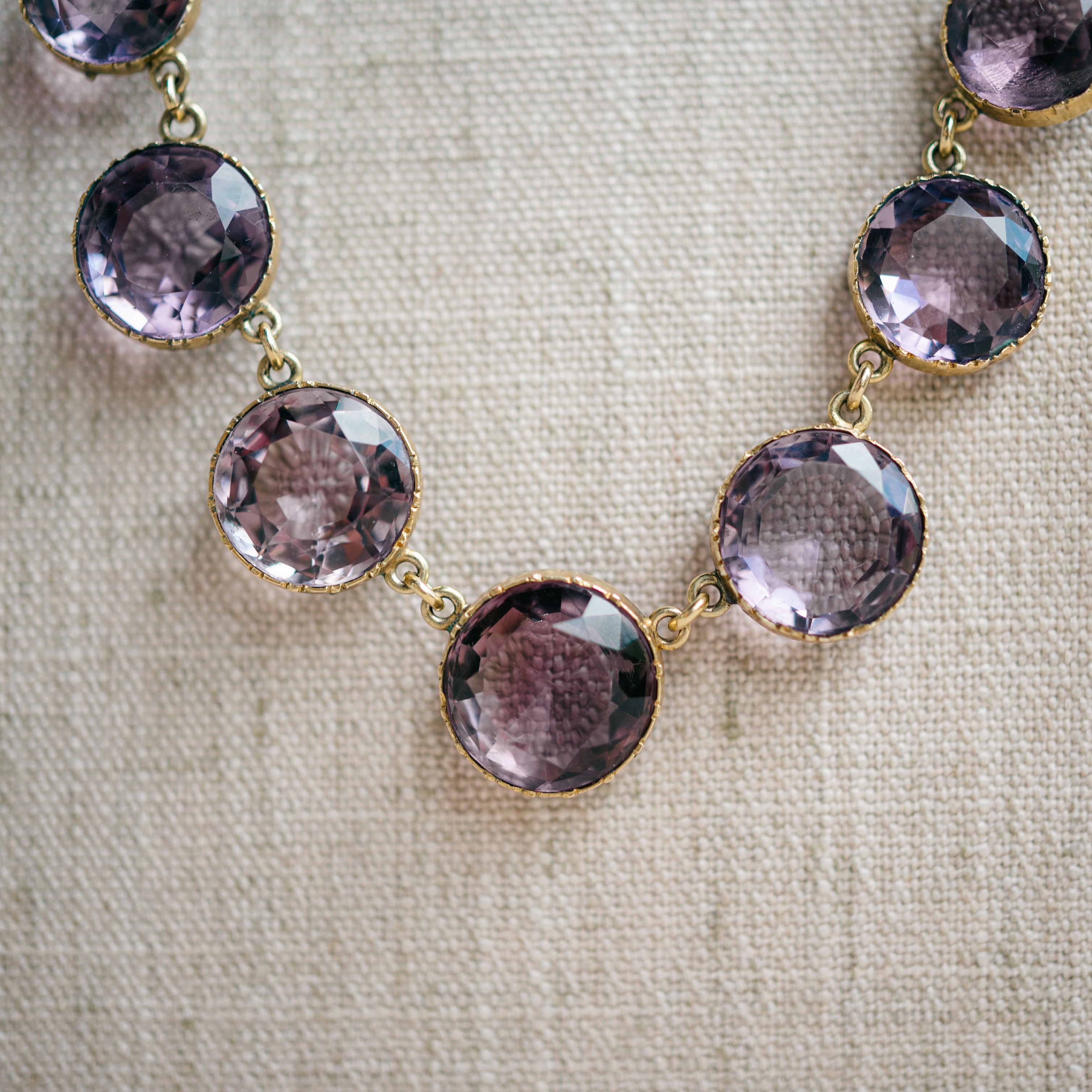 10k amethyst riviere necklace