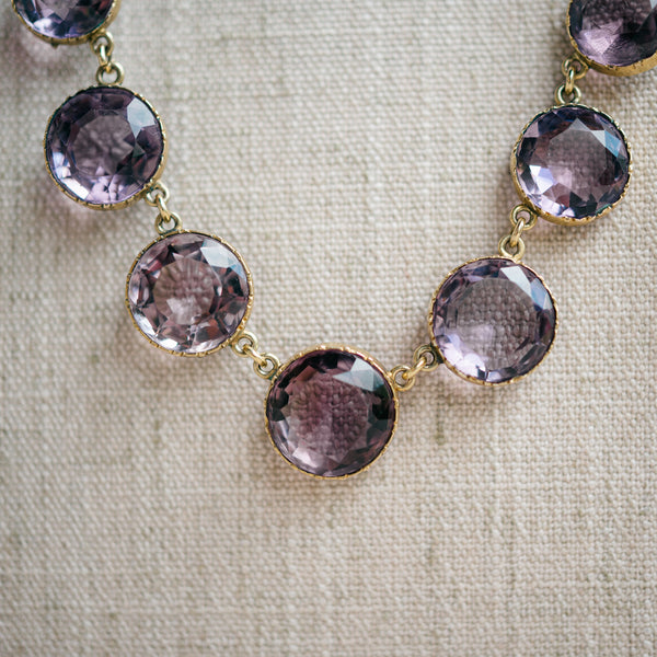 10k amethyst riviere necklace