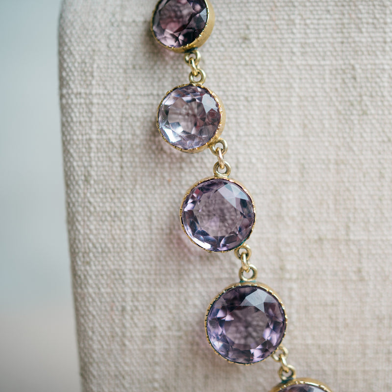 10k amethyst riviere necklace