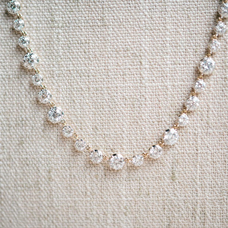 Georgian lab grown diamond tennis necklace