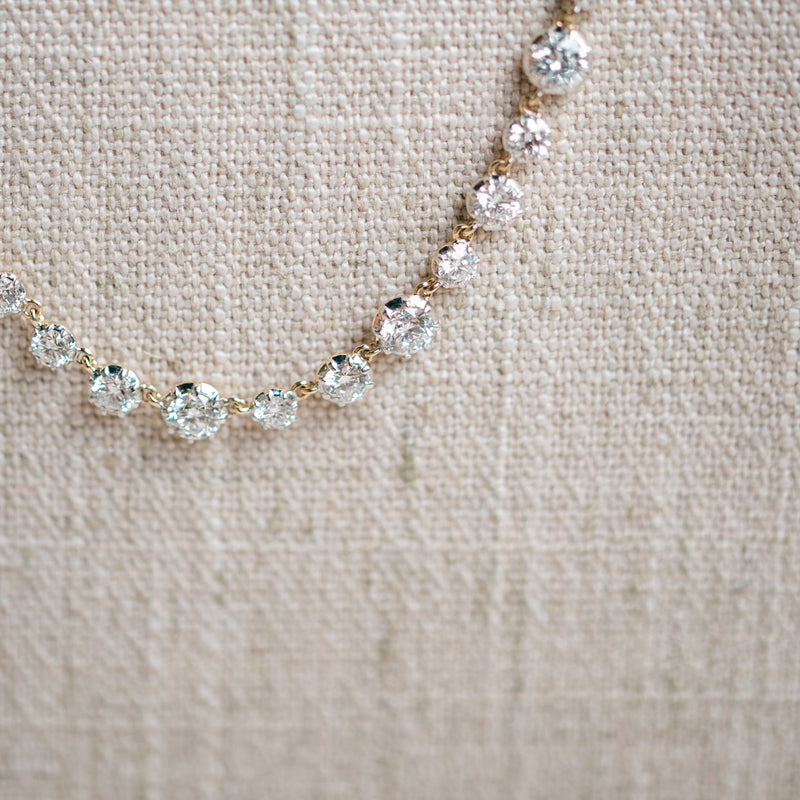 Georgian lab grown diamond tennis necklace
