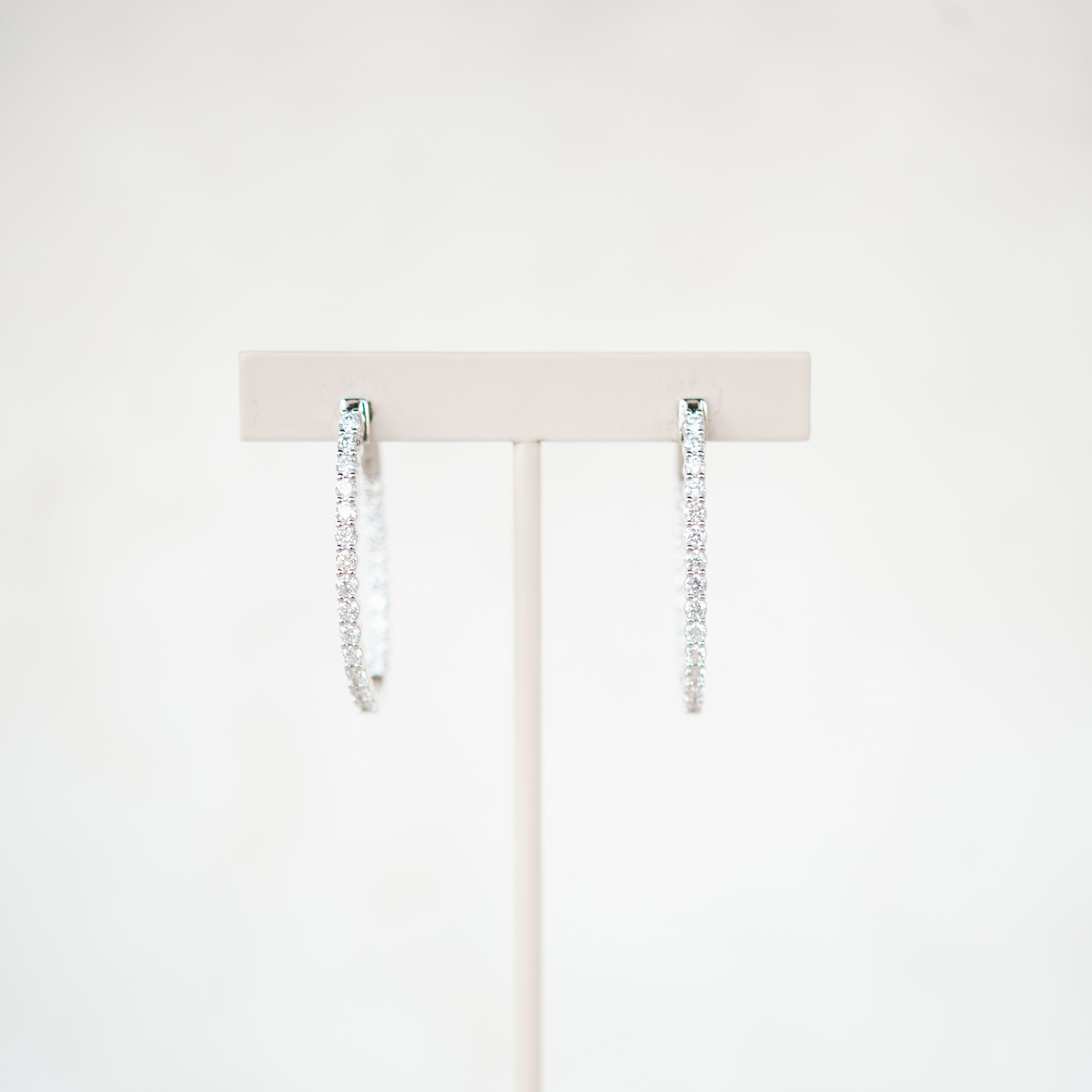 Oval Inside Out Diamond Hoops