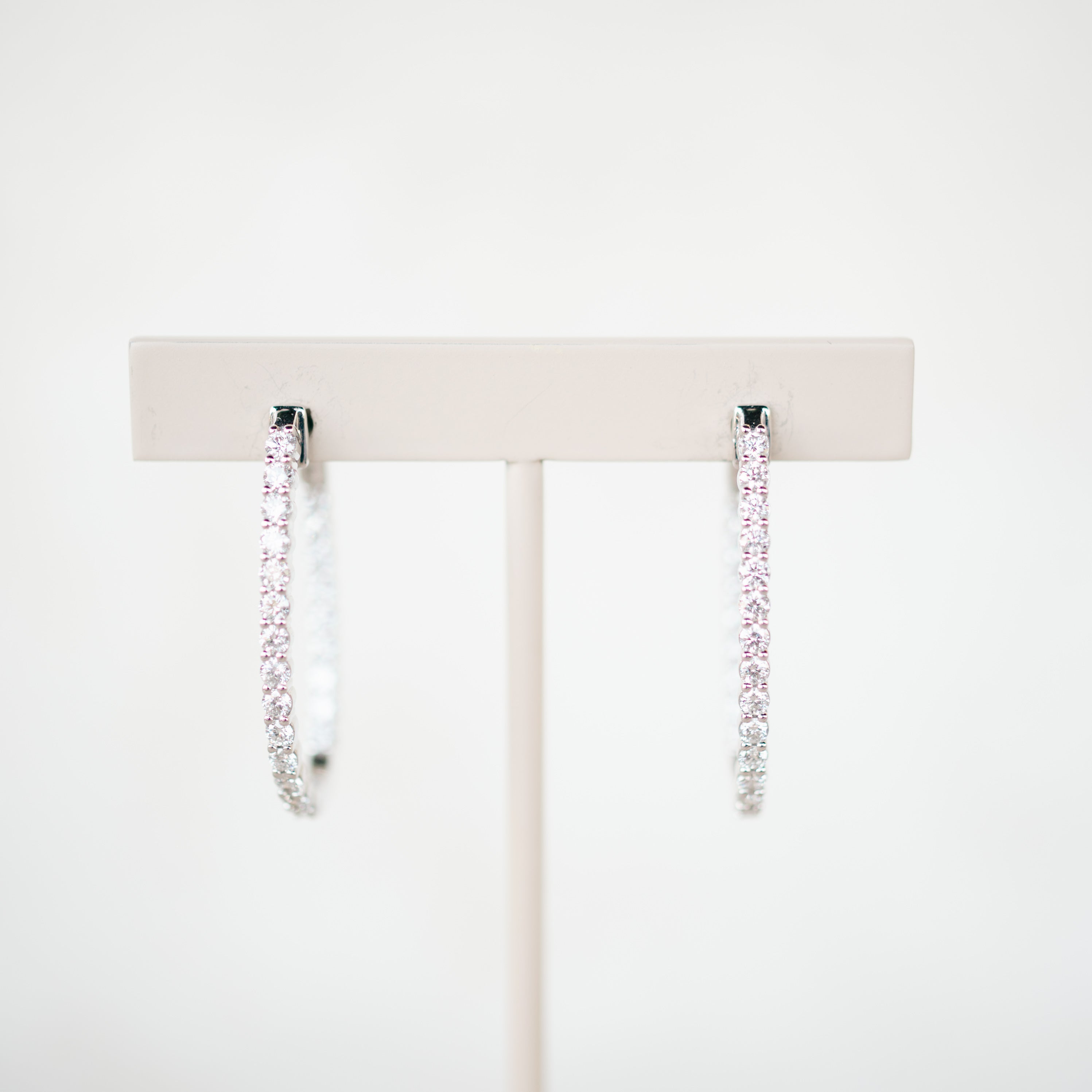 Oval Inside Out Diamond Hoops