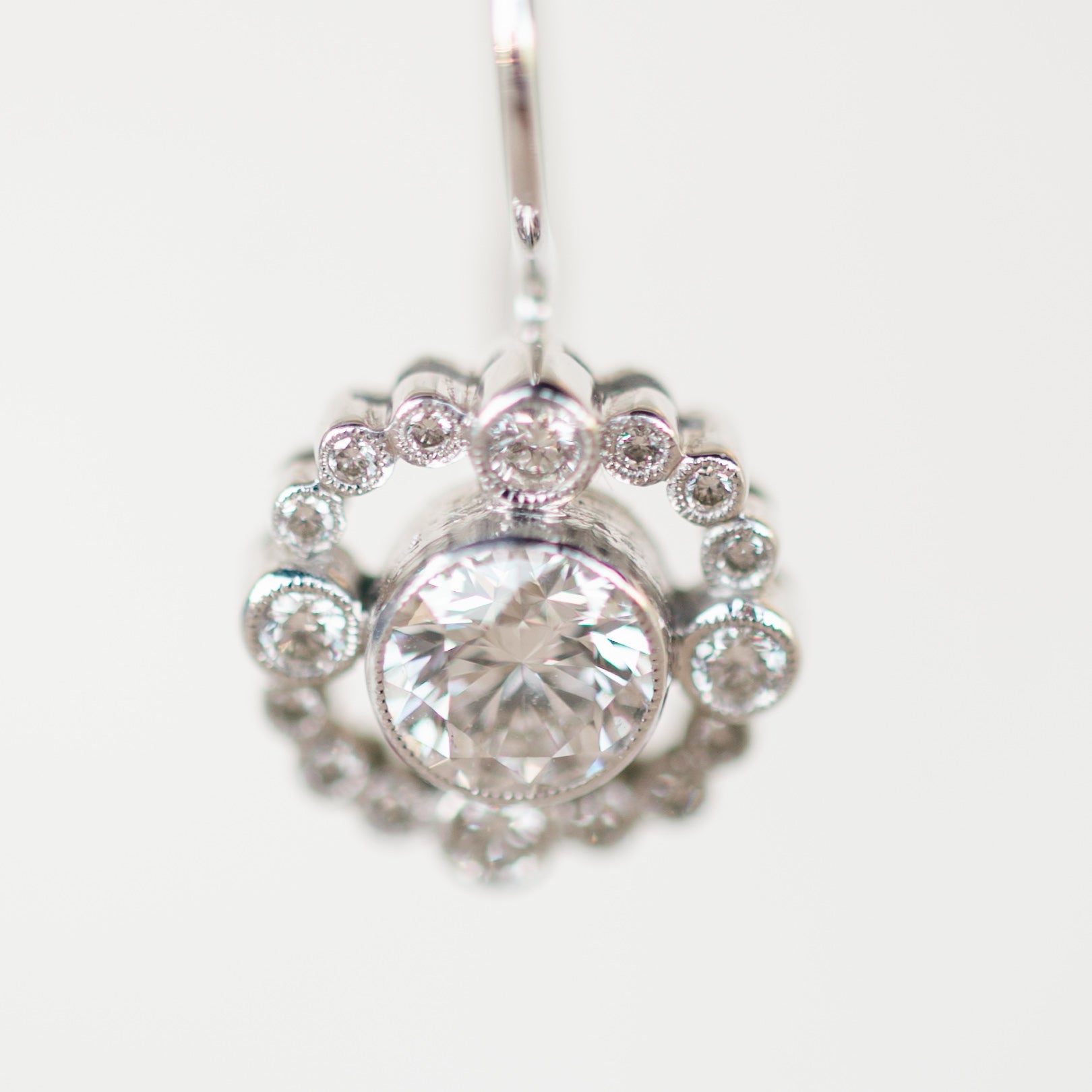 Vintage Inspired Diamond Halo Earrings