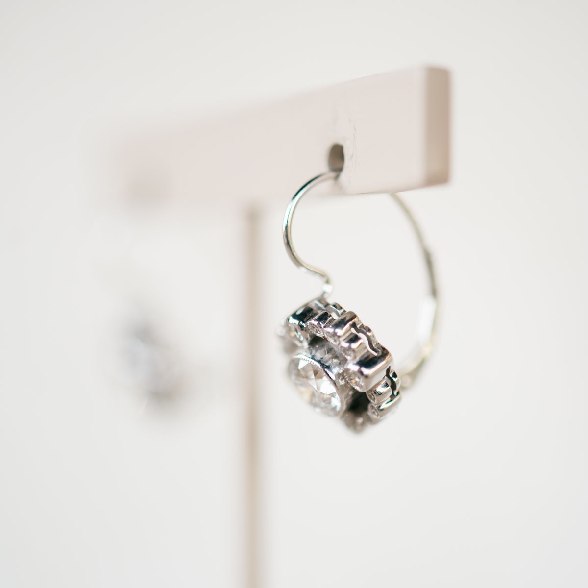 Vintage Inspired Diamond Halo Earrings